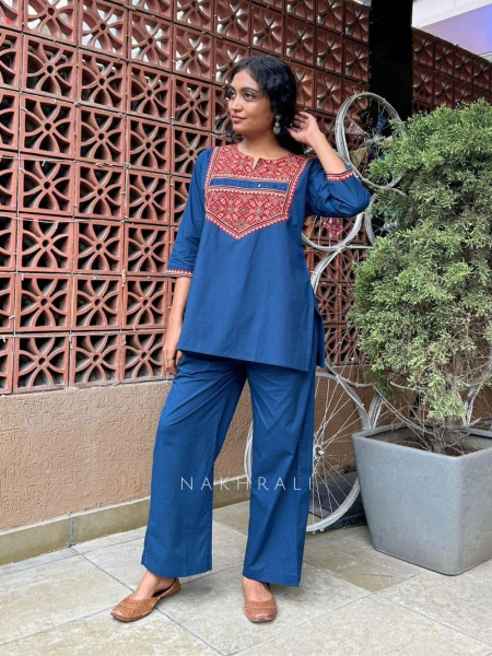 Tulip Blue Cotton Co-ord Set