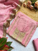 Pink Embroidered Dress Material Set with Sequin Detailing