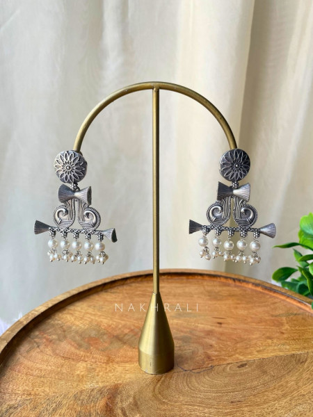 Aarvika Pearl Drop Statement Earrings