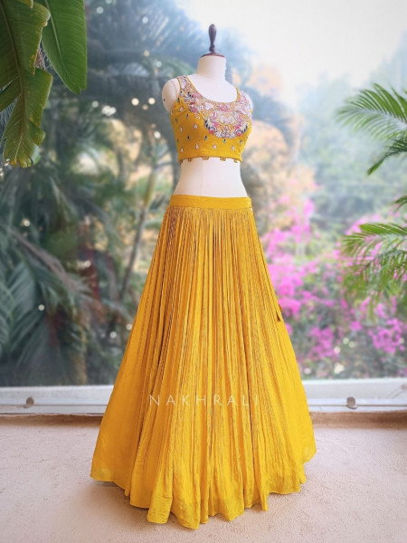 Sunara Yellow Lehenga Set with Cape