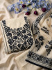 Komallika Off-White Dress Material With Floral Thread Embroidery