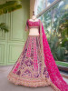 Malika Pink &amp; Purple Modal Silk &amp; Gaji Silk Lehenga
