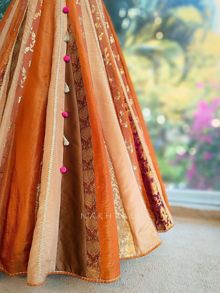 Zyrena Brown Lehenga Set with Zari and Sequin Work