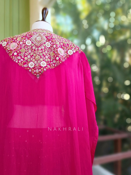 Aarika Magenta Indo Western Lehenga with Heavy Sequin and Bead Embroidery
