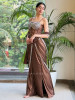 Noir Diva Brown Drape Saree with Sequin and Cut Dana Work