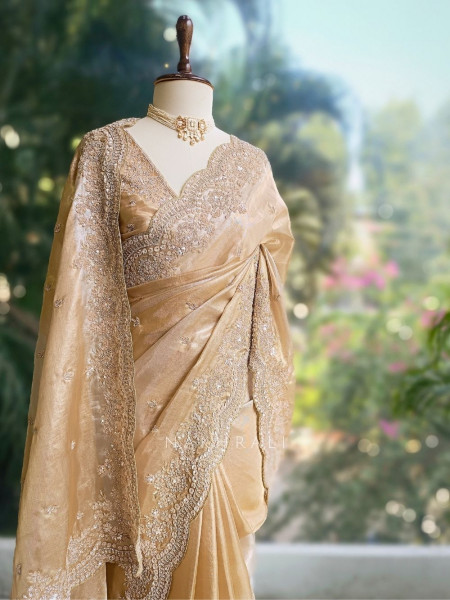 Tavisha Gold Saree with Sequin Embroidery