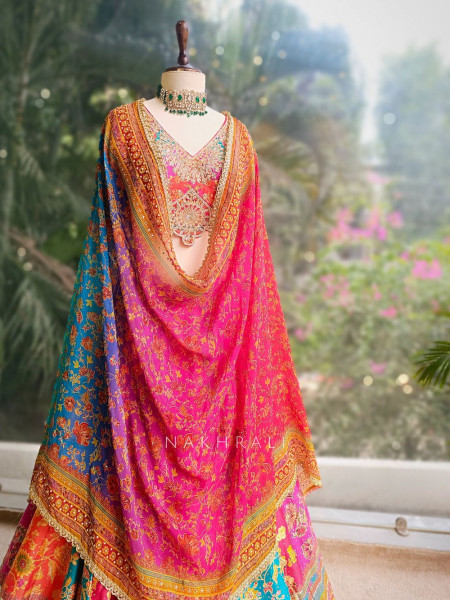 Rangreza Multicolor Lehenga with Intricate Embroidery Work