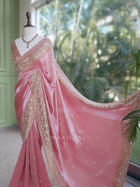 Lumessa Pink Saree with Running Blouse Piece