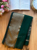 Kavini bottle Green Maheshwari Saree with Zari Borderr