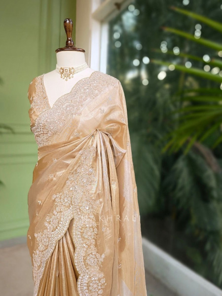 Tavisha Gold Saree with Sequin Embroidery