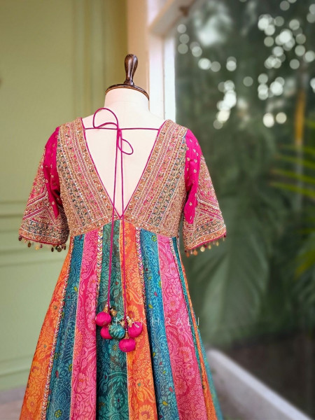 Rangini Multicolor Anarkali Suit Set with Zari and Sequin Work