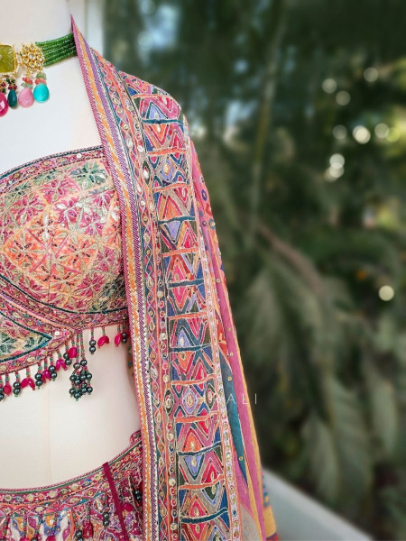 Arnika Pink Lehenga Set with Intricate Embroidery