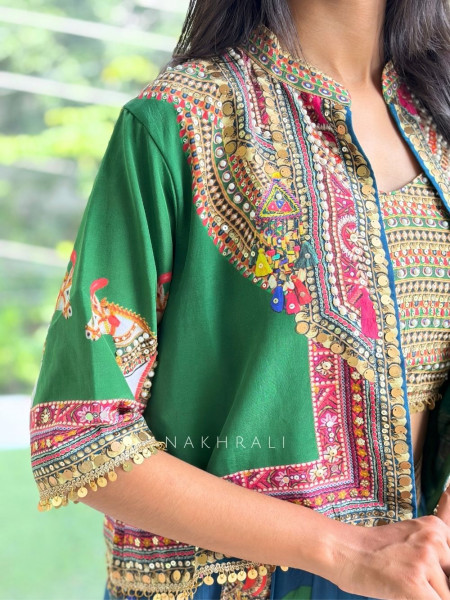 Boho-Chic Polka Dhoti Skirt Set