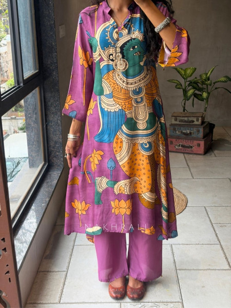 Rangrekha Purple Pant Kurta Set