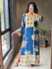 Kairaa Blue Straight Dress with Mirror and Embroidery Work