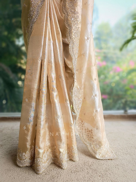 Tavisha Gold Saree with Sequin Embroidery