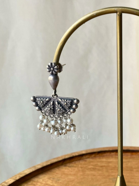 Ela Floral Pearl Drop Earrings