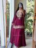 Nazneen Wine Fendy Silk Sharara Set