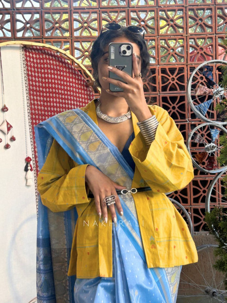 Aira Blue Ikat Saree