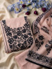 Komallika Pink Dress Material With Floral Thread Embroidery