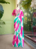 Rangriti Firozi Leheriya Saree with Sequin Gota Blouse