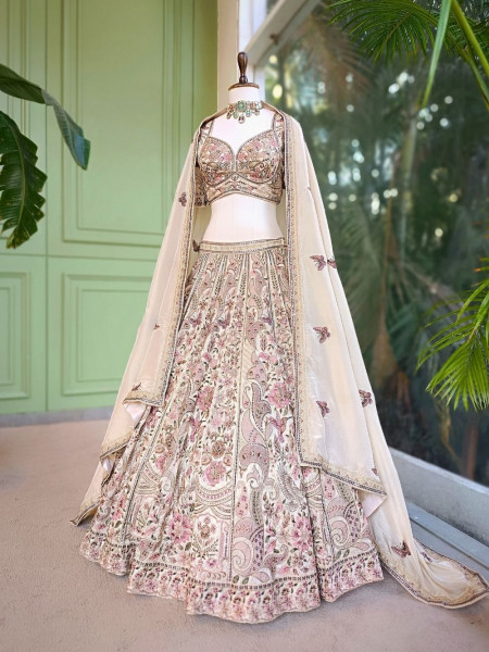 Heirloom Garden Thread Embroidered Lehenga Set