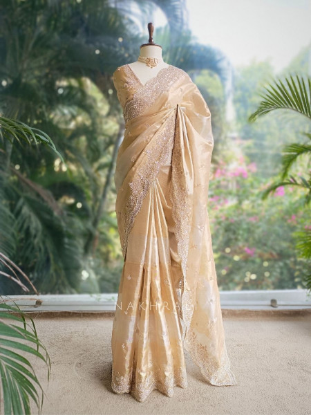 Tavisha Gold Saree with Sequin Embroidery