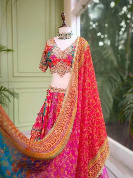 Rangreza Multicolor Lehenga with Intricate Embroidery Work
