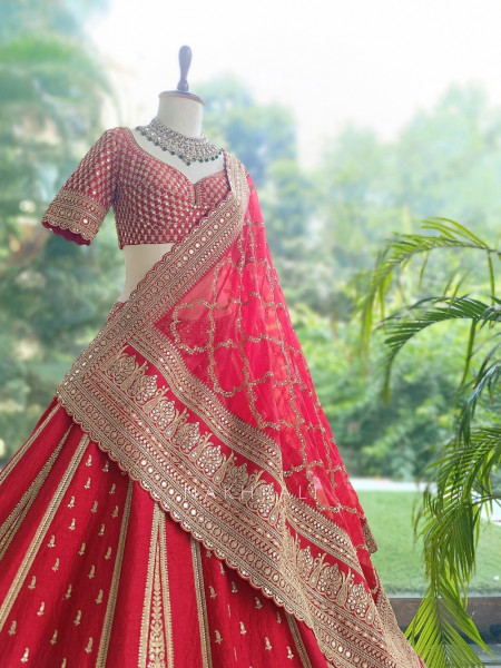 Kritimaya Red Bridal Lehenga