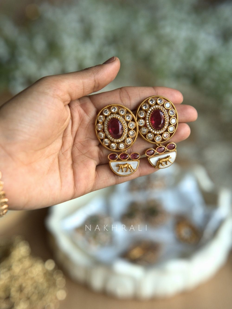 Image of Mini Me Magenta  Drop Earrings