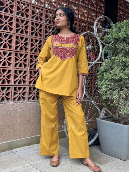 Tulip Mustard Cotton Co-ord Set