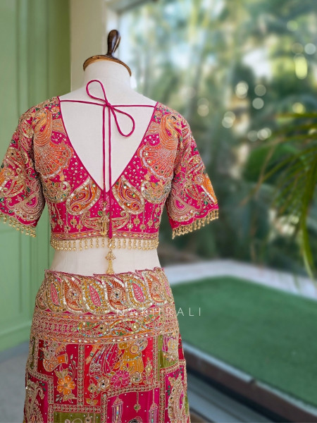 Noor-E-Border Magenta Viscose Georgette Designer Saree