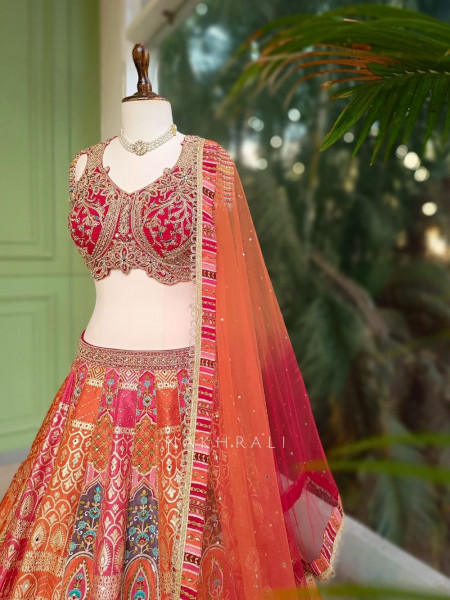 Kalakriti Multicolor Lehenga with Traditional Motif Work