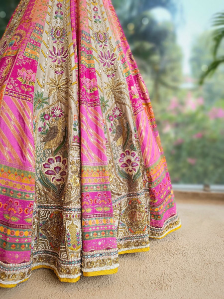 Pranaya Multi Silk Lehenga Set with Embroidery & Sequin Work