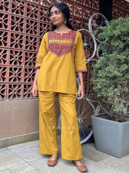 Tulip Mustard Cotton Co-ord Set