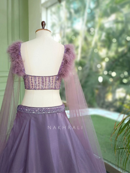 Violet Whisper Cape Indo-western Lehenga