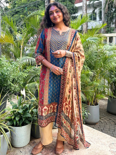 Satin Bazaar Maroon Modal Satin Silk Suit Set