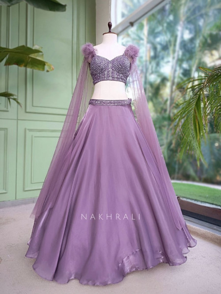 Violet Whisper Cape Indo-western Lehenga
