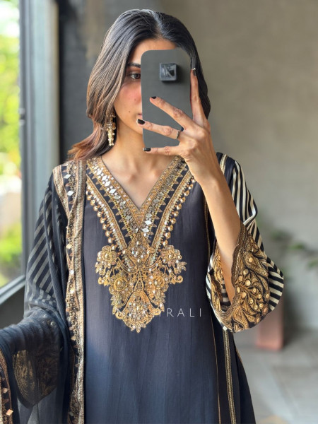 Mehrika Black Kurta Set with Dupatta