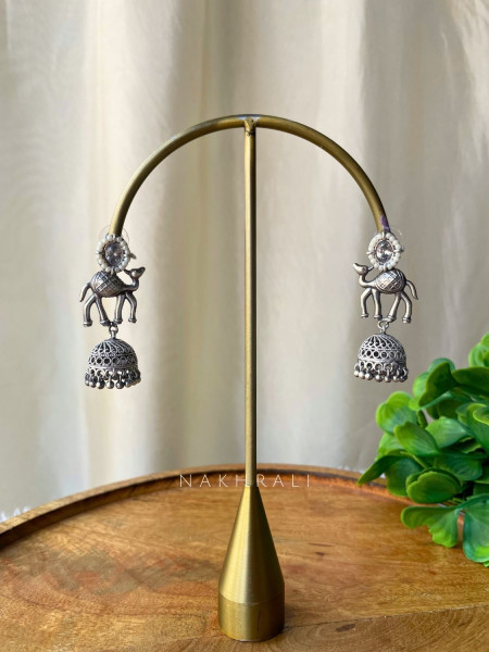 Vanraaj White Camel Jhumka Earrings