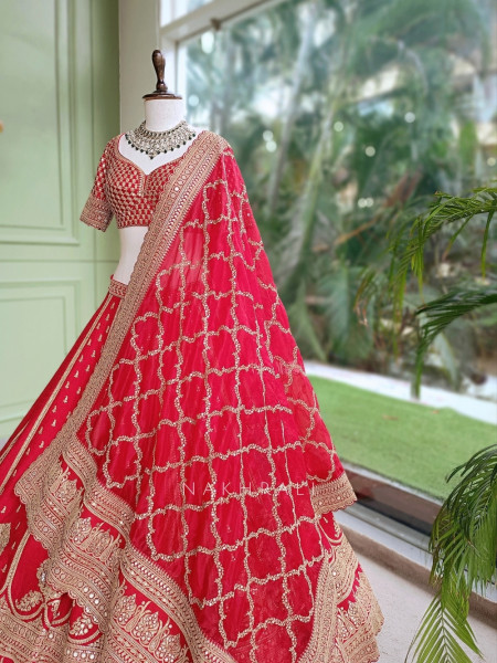 Kritimaya Red Bridal Lehenga