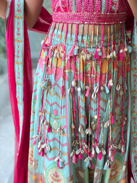 Coralina Pink Boho Indo-Western Palazzo