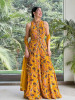 Ila Teal Mustard Indo-Western Palazzo Set