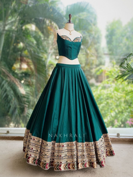 Emerald Enchant Corset Lehenga