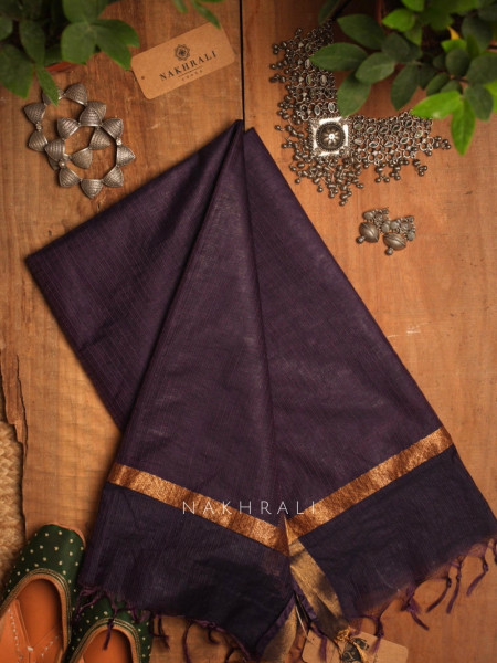 Malini Purple Kota Doria Saree
