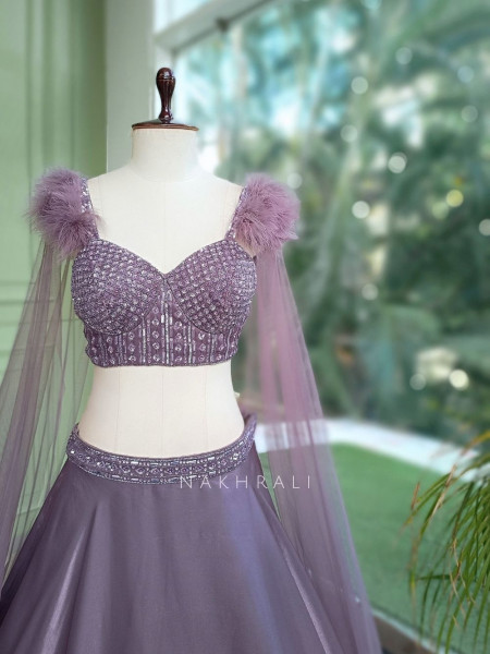 Violet Whisper Cape Indo-western Lehenga