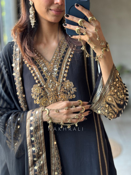 Mehrika Black Kurta Set with Dupatta