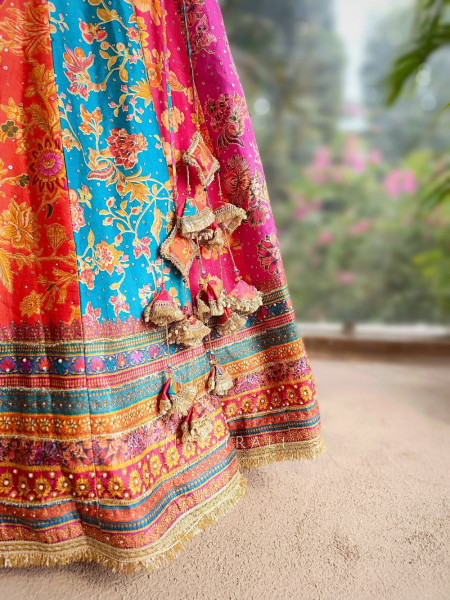 Rangreza Multicolor Lehenga with Intricate Embroidery Work