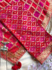 Rang-Kosh  Red Bandhani Pure Georgette Dress Material