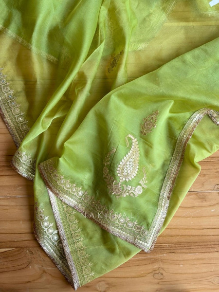 Aroha Green Paisley Dress Material